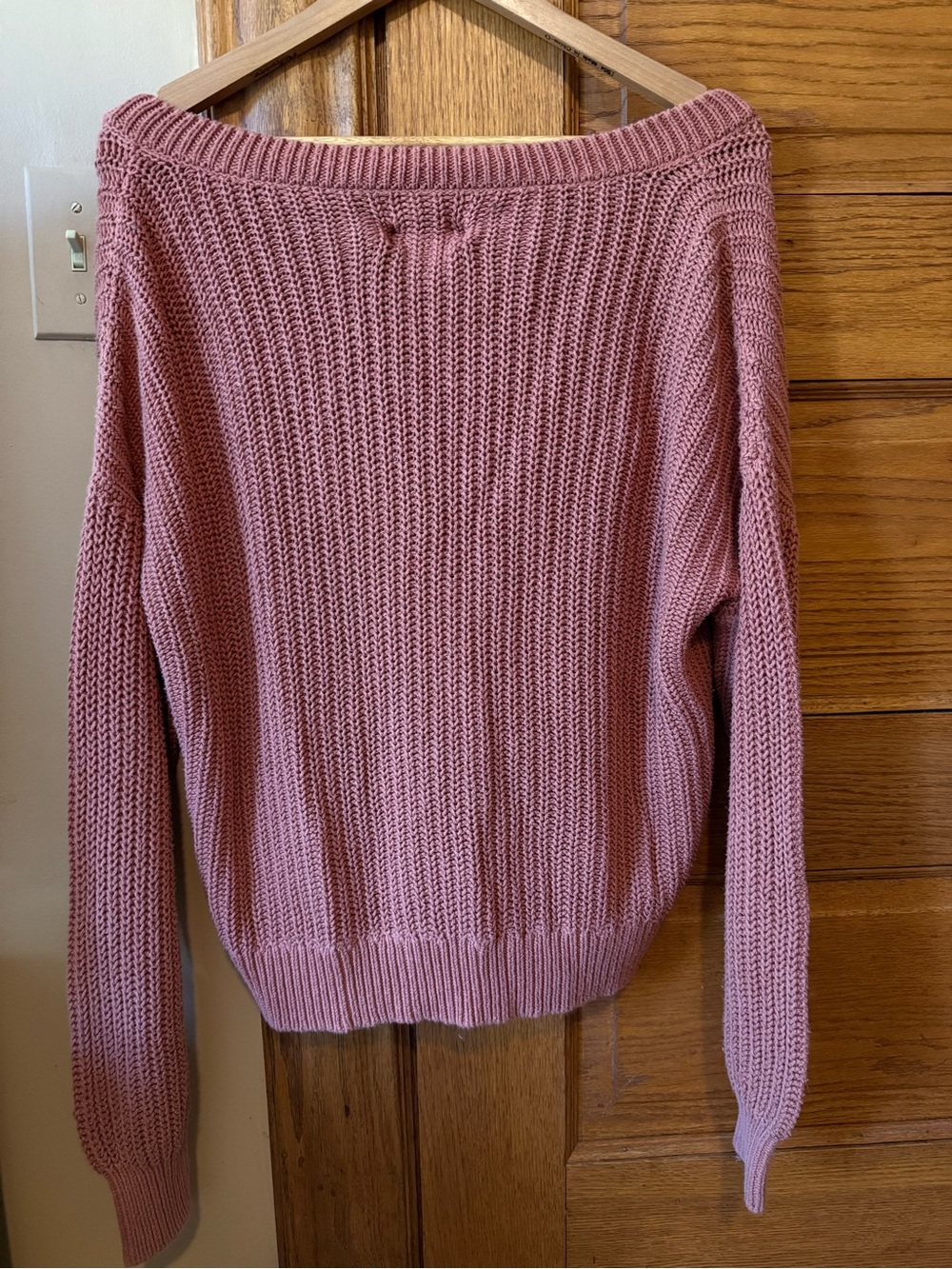PINK Victoria's Secret Dusty Rose V-Neck Pullover Sweater - Picture 3 of 4